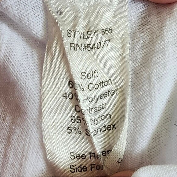 CAbi Style #565 Long Sleeved White Tee T-shirt, Ruched Bust & Sides M - Picture 4 of 5